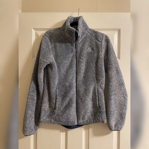 North Face XSmall light blue fuzzy polar fleece jacket, great condition